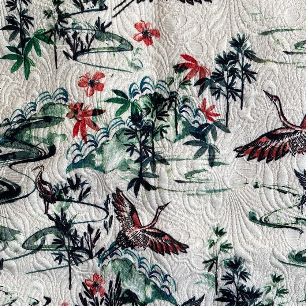 H&M | Jacquard weave bird print mini skirt in cream - Picture 6 of 10
